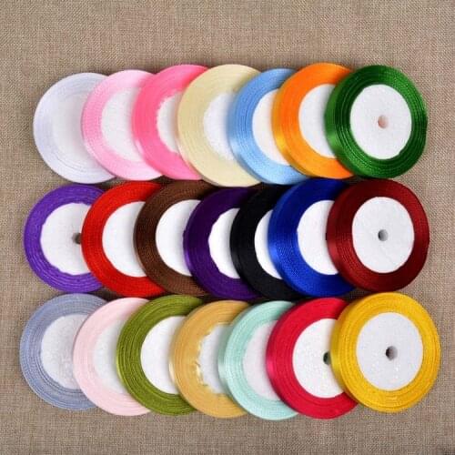 22Meters/Roll 12mm Silk Satin Ribbons Baby Shower Birthday Party Wedding Engagement Christmas Halloween Gift Wrapping Ribbon