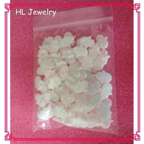 100PCS/Lot Synthetic Opal Hamsa 11*13MM Op17 Fire White Hamsa Hand Opal
