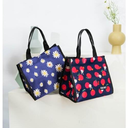Tote Food Bags Waterproof Nylon Portable Zipper Thermal Oxford Lunch Bags For Women Convenient Lunch Box Can Customized