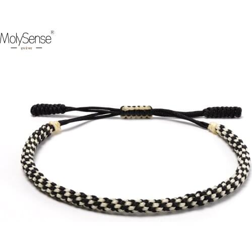 MolySense Tibetan Buddhist Lucky Charm Tibetan Bracelets & Bangles For Men Handmade Knots Nylon Thread Handmade Rope Bracelet
