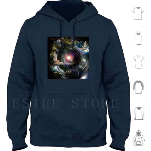 Angels In Time Hoodies Long Sleeve Abstract Angel Aqua Background Belief Black Blend Circle Concentric Concept Cosmic