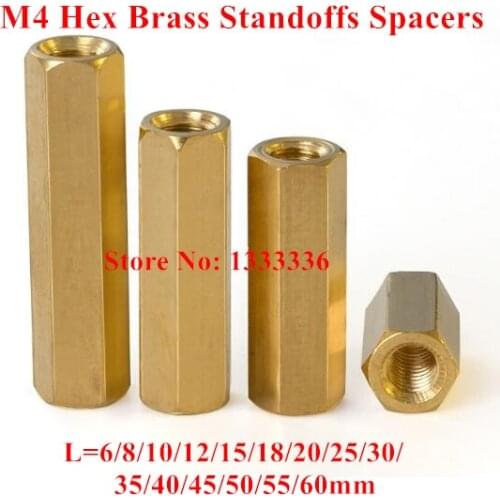 50pcs M4*5/6/8/10/12/13/15/20/25/30mm Hex Nut Spacing Screws Brass Threaded Pillar PCB Computer Motherboard Standoff Spacers