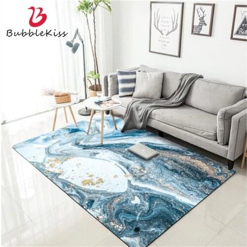 Bubble Kiss Nordic Style Abstract Blue Sea Marble Pattern Rugs Customized Home Bedroom Decor Carpets Kids Room Bedside Floor Mat