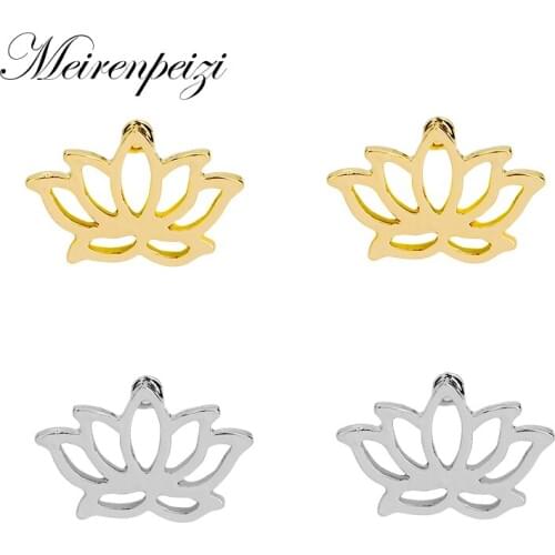 Tiny Stud Earring Women Lovely Yoga Lotus Flower Jewelry Simple Chic Best Gift Girl Earrings