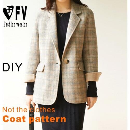 Female soil double-sided woolen short coat coat garment sewing drawings 1:1 pattern shop BWT-122