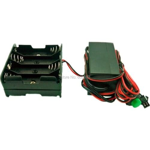 12V Inverter for 10 - 20 Meters EL Wire with Cell Box, Push-Button