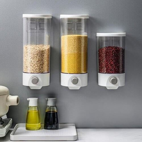 1L/1.5L Kitchen wall-mounted storage box cereal storage box rice bean airtight container cereal airtight container