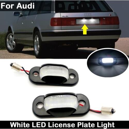 2Pcs For Audi 80 B4 For Audi 100 C4 For Audi A6 C4 For Audi Cabriolet High Brightness White LED License Plate Light