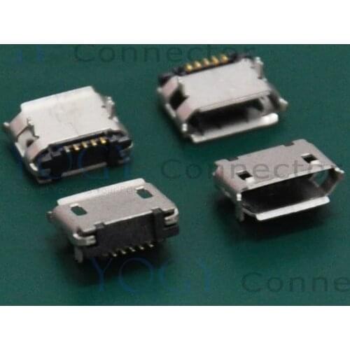30 pcs/lot)Type-B Micro USB Connector Receptacle, 2 Fixed feet DIP, Commonly used in MP3, MP4, mobile phones