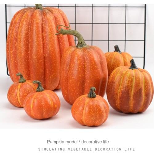 7Pcs Halloween Simulation Pumpkin, Model Artificial Craft Fall Harvest Decoration