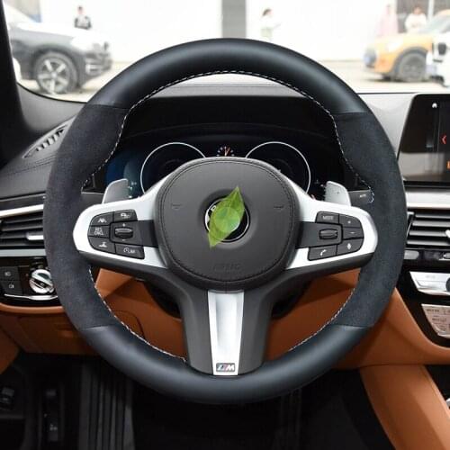 DIY Car Steering Wheel Covers for Chevrolet Tracker CRVALIER Cruze Malibu Equinox Suede Hand-Stitched Car Accessories Auto parts