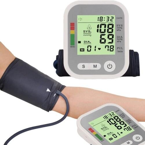 Home health care BP blood pressure meter Pulse measurement tool Portable LCD digital Upper Arm Blood Pressure Monitor Tonometer