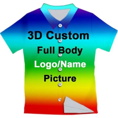 Custom Short Sleeve Hawaiian Shirt Men Personalized Add Your Own Design Image Text Photo All Over 3d Print Casual Shirts XXS-6XL