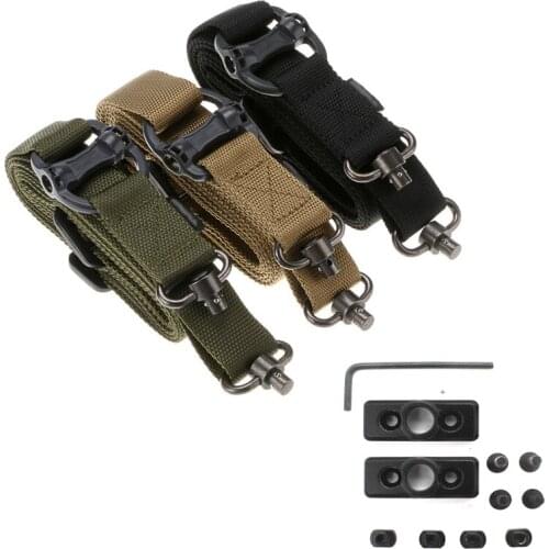 Gen 2 Military 1.25" Two 2 Points Tactical Rifle Gun Sling with QD MLOK Mounts Set Hunting Gun Strap Outdoor Airsoft Accessories