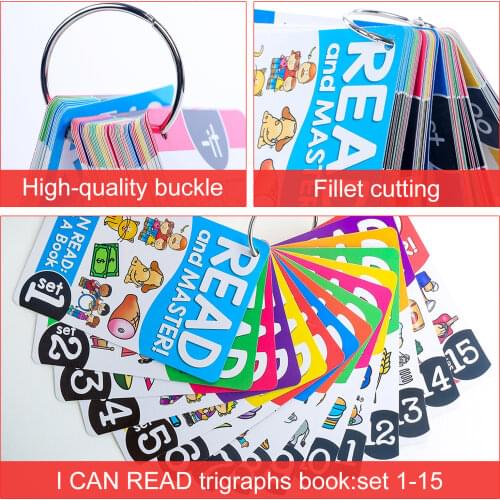“I can read” English Reading Word Card Childrens Learning English Enlightenment Books Educational Toy Card For Child Kids Gift