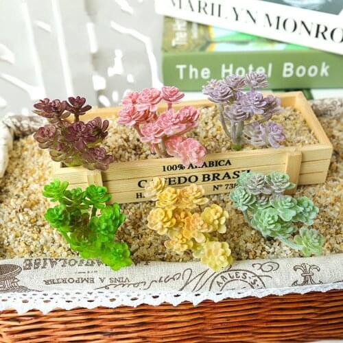 8x9cm Artificial Succulents Plants Home Garden Living Room Decor Desktop Fake Plants Bonsai DIY Flower Arrangement Accessories