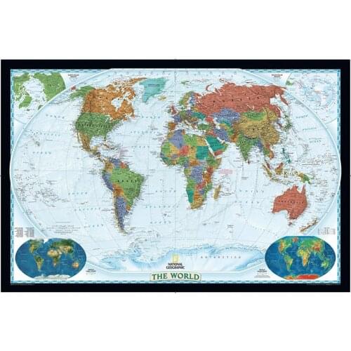 150x225cm The World Physical Map With World Land Cover And Landforms Non-Smell World Map