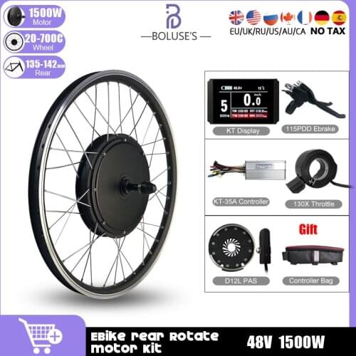 Electric Bike Wheel Hub Motor 48V1500W Rear Rotate Brushless Gearless 20-29Inch700C For E-Bike Conversion Kit Motor For Bicycle