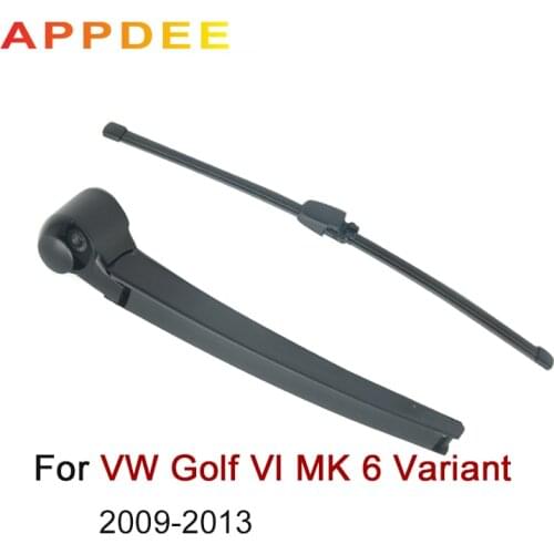 APPDEE Wiper 13" Rear Wiper Blade & Arm Set Kit For VW Golf VI MK 6 Variant 2009-2013 Windshield Windscreen Rear Window