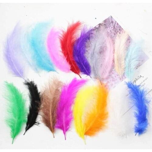 Natural Feathers 10-15cm 4-6 Inches Turkey Plume Feather DIY Jewelry Craft Making Accesories for Wedding Party Decoration 50pcs
