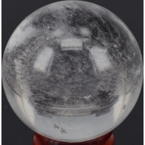 Natural Stone (2") Clear Quartz Crystal Sphere Globe Ball Chakra Crystal Reiki Healing Carved Decorative Crafts Minerals
