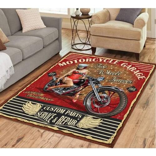 New Beautiful Girl Motorcycle Letter Pattern Floor Mat Door Mat Small Carpet Non-slip Sheet Bedroom Living Room Home Decoration