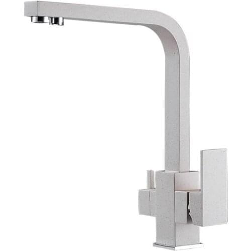 Wholesale New Osmosis 100% Copper Swivel Square Style Sink Mixer Drinking Water Kitchen Faucet 3 Way Water Filter Tap