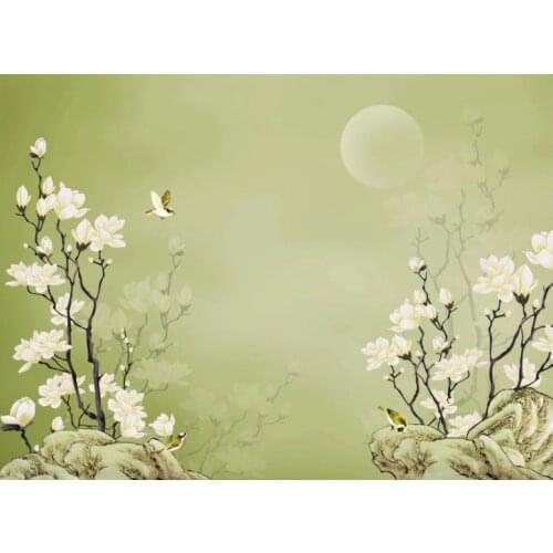 Beautiful scenery wallpapers hand painted magnolia bird background wall decoration painting