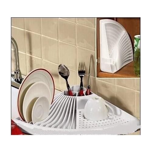 Dish Drainer dish drying rack kitchen organizer 3 in 1 Corner Space Saving Dish Rack