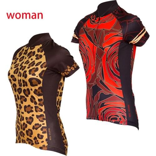 New Cycling Jersey Short Sleeve Woman Pro Team Road Bicycle Summer Red Flower Cycling clothing maillot ciclismo
