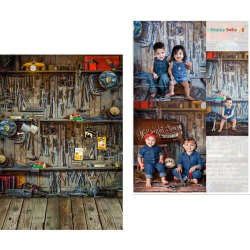 MEHOFOTO Vinyl Photography Background Toolroom For Newborn Floor New Fabric Flannel Backdrop for Children photo studio CM6691