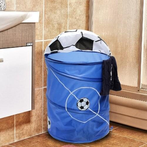 Pop Up Football Washing Clothes Laundry Bag Foldable Hamper Basket Storage Bag Container Bag Storage Washing Clothes Home