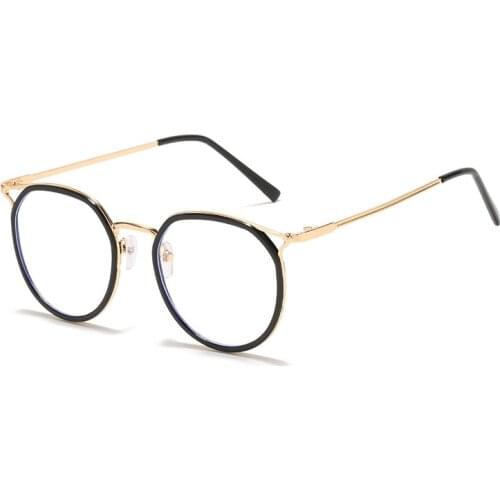 Anti Blue light Myopia Glasses Women Vintage Frame With Degree Round Men Myopia Lens Nearsighted Glasses -1.0 -1.5 -2.0 To -6.0