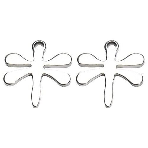 100pcs/lot 11mm*12mm Dragonfly pendant Metal stainless steel Flat Beads Buddha Beads For DIY bracelet Jewelry Making