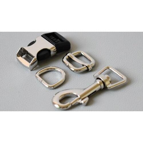 20set15mm Metal Adjustable Buckle Suitcase Ribbon Slip Buckle Hardware