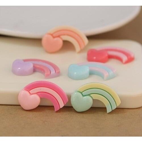 200pcs Flower Cabochons Resin Flowers resin rainbow charms-- hair accessories