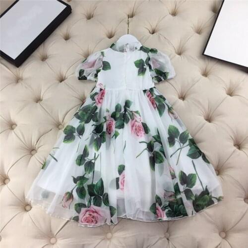 2021 kids girls floral dress princess dresses clothes ball gown 90-160 Childrens formal attire