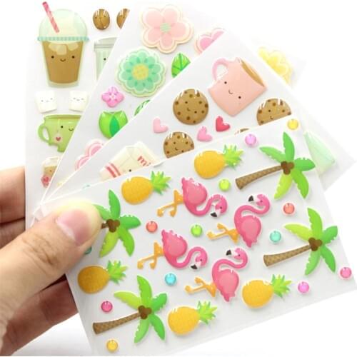 4pc Cartoon Sugar Sprinkles Self- adhesive Enamel Dots Resin Sticker for Scrapbooking/ DIY Craft/ Card Making Decoration