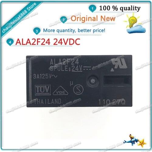 5pcs-20pcs/lot!ALA2F24 24VDC DC24V 3A power relay 6 feet NEW ORIGINAL