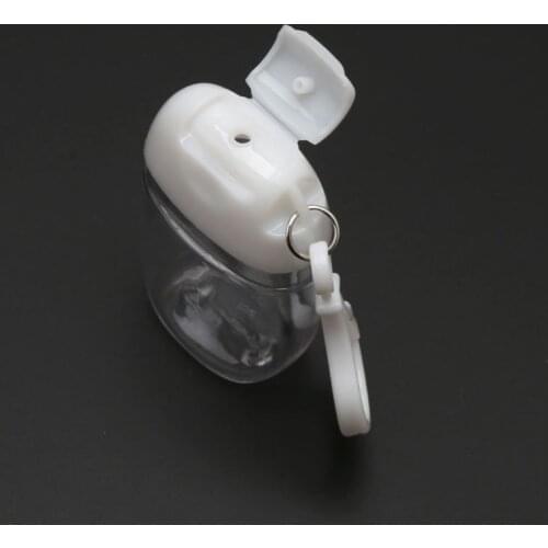 5Pcs 30ml Empty Hand Sanitizer Portable Empty Bottles Hook Keychain Carriers