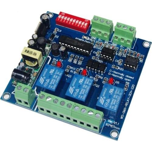 5pcs DMX-RELAY-3channel DMX512 relays 5A*3CH controller input AC110v-220V led decoder controller for led lamp led strip light