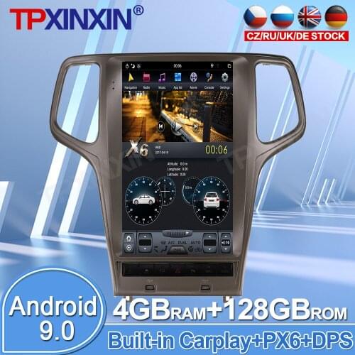 Android 9.0 4+128GB For Jeep Grand Cherokee 2010-2019 IPS Touch Screen Car Multimedia Radio Player GPS Navigation With System