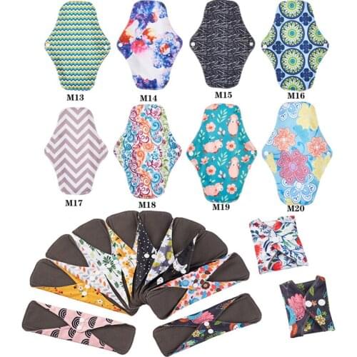 Free Shipping Hot Sell Washable Reusable Panty Liner With Bamboo Charcoal Inner, Cloth Menstrual Pads Open Size 18*25cm