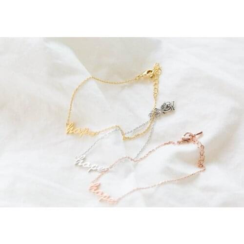 Letter "Hope" Bracelet -- Gold /Silver/Rose Gold 3 colors Free combination