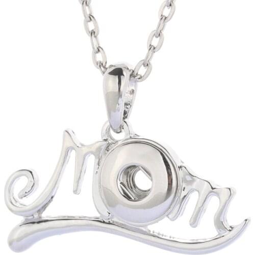 Boom Life New Fashion Letter Jewelry Snap Buttons Necklaces Link Chain 60CM With Crystal Pendant Fit 12MM Snap Buttons Jewlery