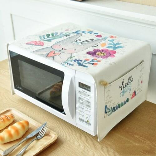 Household Microwave Oven Dust Cover Towel Electric Oven Cover Polyester Fiber Microwave Oven Cover Kitchen Accessories