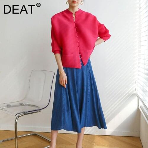 DEAT Stand-up Collar Blouses