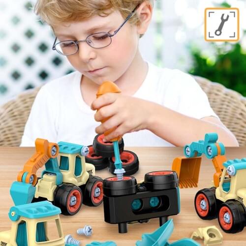 Childrens Assembly Engineering Toy Car Baby Beach Toys Detachable Screw Assembly Car Toy Boy And Girl Educational Toy Car Gifts