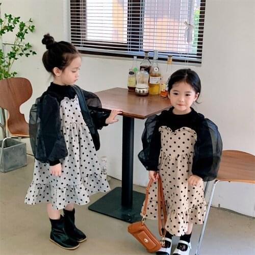 Girl Dress Kids Baby Gown 2021 Dots Winter Autumn Plus Thicken Outwear School Toddler Long sleeve Uniform Children Clothing