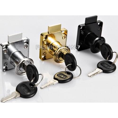 Brand New 10PCS Drawer Lock Desk Wardrobe Wooden Furniture Cabinet Lock Locker +2 Keys Black/Gold/Silver